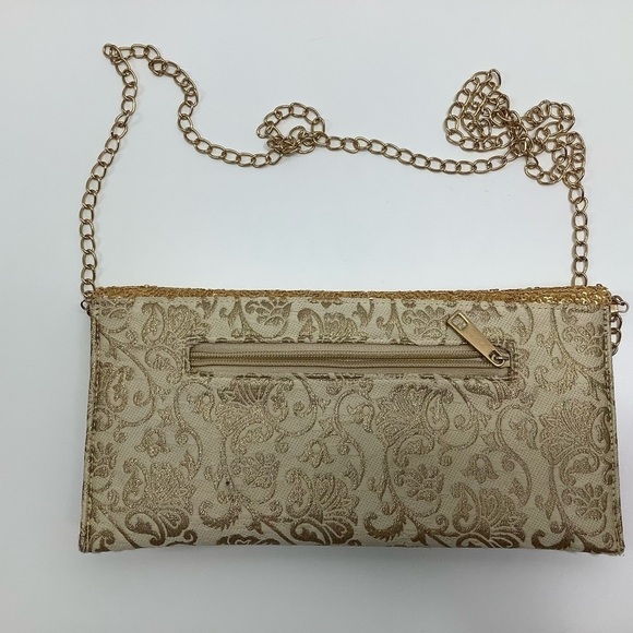 Vintage sequence floral print evening clutch bag Preowned - Picture 2 of 4